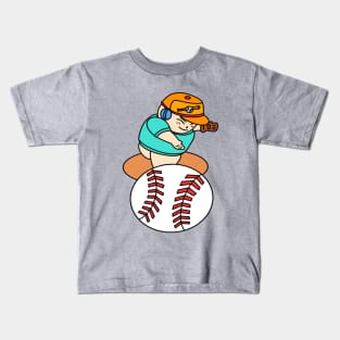 Cute chibi baseball pitcher Kids T-Shirt